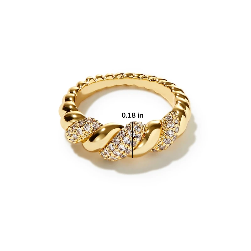 Ana Luisa Rope Ring - Pave