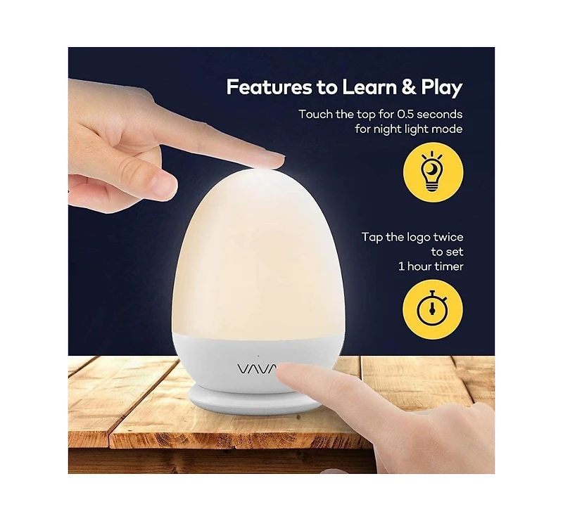 Vava Va-CL006 Egg Lamp with Built-in Lithium Battery, white, European and American regulations