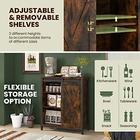 Costway 32" Farmhouse Accent Storage Cabinet with Sliding Barn Door & Adjustable Shelves