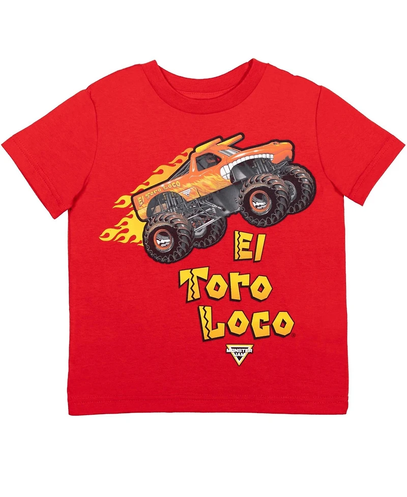 Monster Jam Toddler Boys El Toro Loco Zombie Maximum Destruction 4 Pack Graphic T-Shirts to