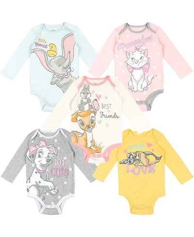 Bambi Baby Girls Disney Classics 5 Pack Bodysuits