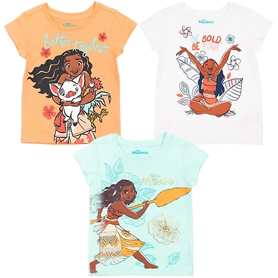Moana Baby Girls 3 Pack T-Shirts