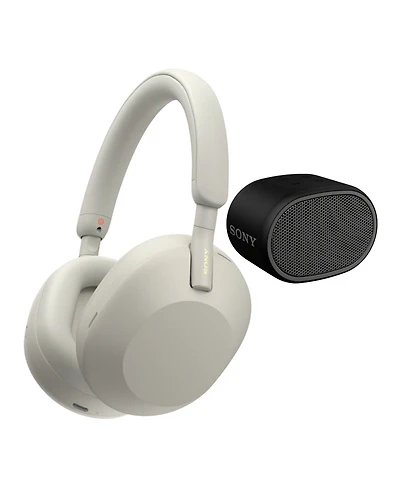 Sony Wh-1000XM5 Wireless Noise Canceling Over-Ear Headphones (Silver) Bundle
