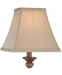 Regency Hill Alzano Cottage Accent Table Lamp 18" High Antique Distressed Light Bronze Square Shade for Bedroom Living Room Bedside Nightstand Of