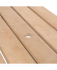 Jonathan Y Shoreham 55" Modern Classic Outdoor Wood Picnic Table Benches with Umbrella Hole