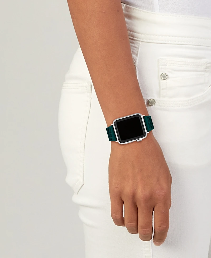 Coach Women's Emerald Green Silicone Strap for Apple Watch 38mm, 40mm, 41mm
