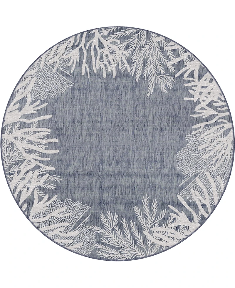 Liora Manne' Carmel Reef Border 7'10"x7'10" Round Area Rug