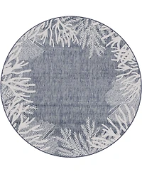 Liora Manne' Carmel Reef Border 7'10"x7'10" Round Area Rug