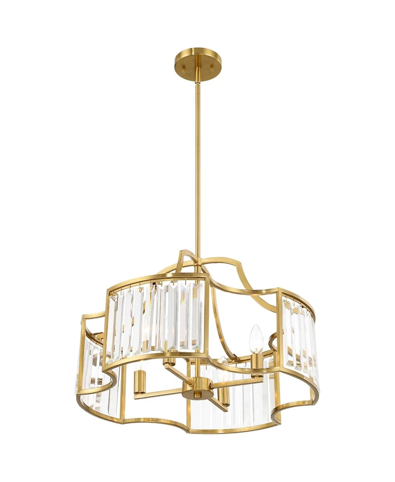 Possini Euro Design Gillian Gold Pendant Chandelier 21 1/2" Wide Modern Crystal 4-Light Fixture for Dining Room Kitchen Island