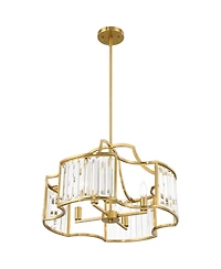 Possini Euro Design Gillian Gold Pendant Chandelier 21 1/2" Wide Modern Crystal 4-Light Fixture for Dining Room Kitchen Island