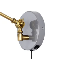Jonathan Y Lisa Swing Arm Modern Midcentury Iron Usb Charging Port Led Sconce