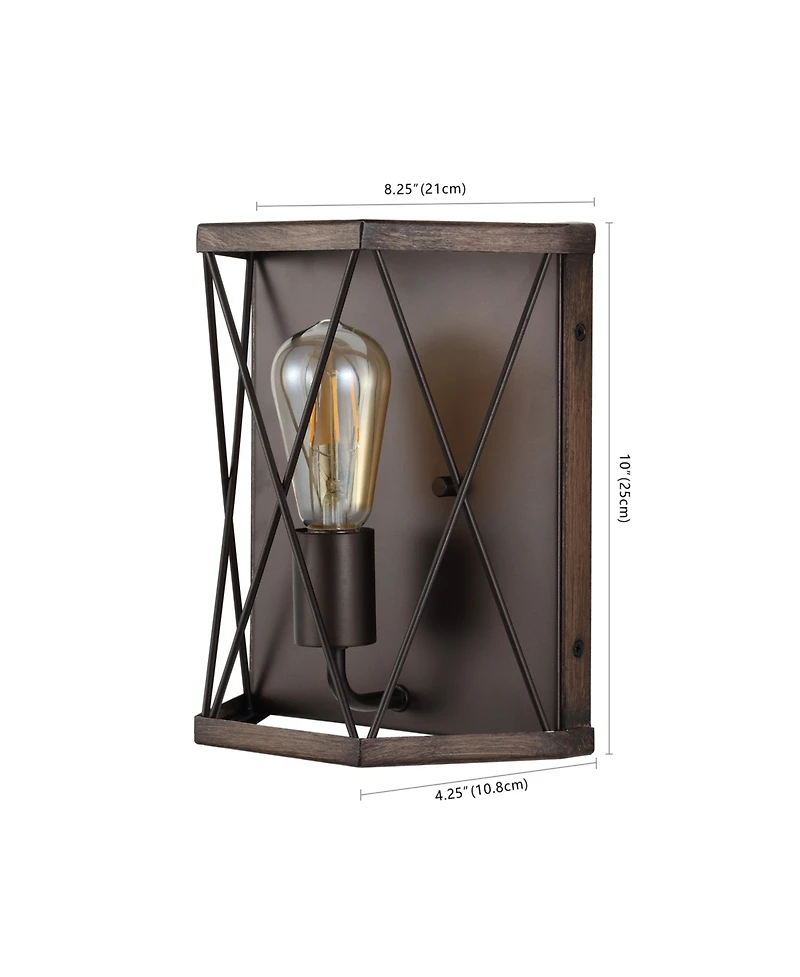 Jonathan Y Liam Rustic Farmhouse Iron Led Sconce