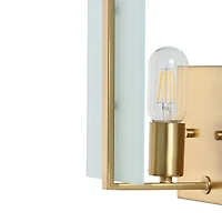 Jonathan Y Mila Modern Coastal Iron/Glass Led Sconce (Set of 2)