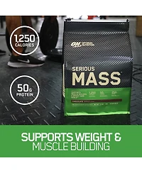 Optimum Nutrition, Serious Mass, 50g Protein Powder, Chocolate, 12 lb, 16 Servings