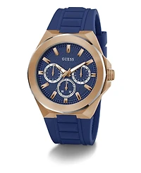 Guess Men's Multi-Function Blue Silicone Watch 46mm