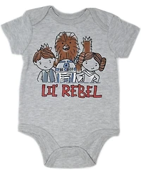 Star Wars Baby Boys Chewbacca C-3PO R2-D2 Darth Vader Yoda 5 Pack Short Sleeve Bodysuits