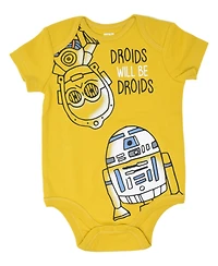 Star Wars Baby Boys Chewbacca C-3PO R2-D2 Darth Vader Yoda 5 Pack Short Sleeve Bodysuits