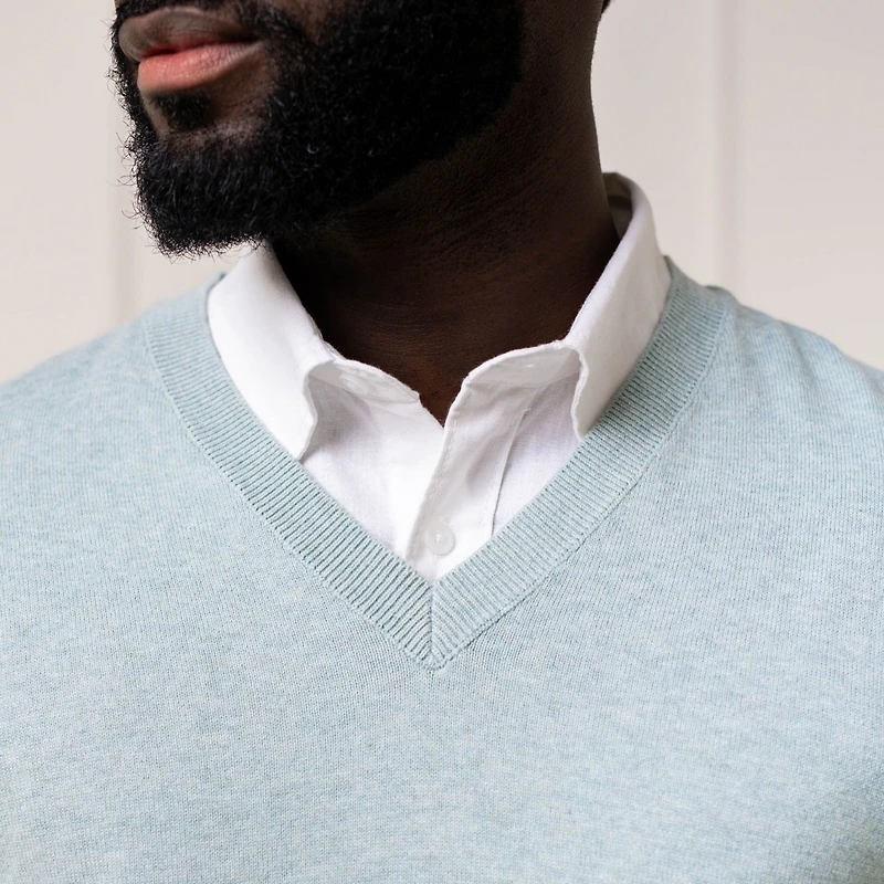 Hope & Henry Men's Fine Gauge V-Neck Pullover Sweater
