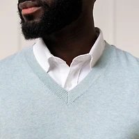 Hope & Henry Men's Fine Gauge V-Neck Pullover Sweater