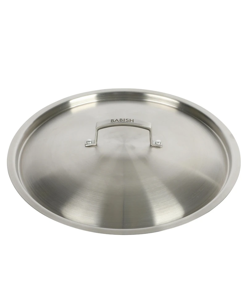 Babish 12 Inch Stainless Steel Triply Professional Grade Fry Pan w/ Stainless Lid
