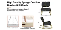 Pu Rocking Chair with Cushioned Seat and Gold Legs