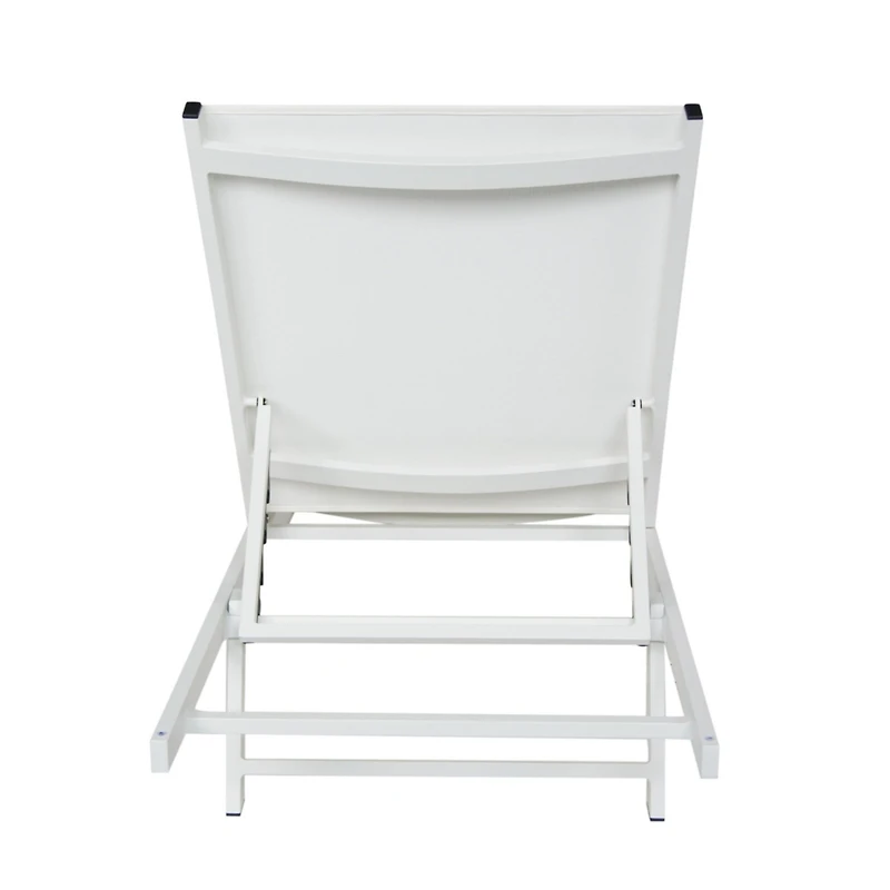 Streamdale White Mesh Chaise Lounge for Outdoor Relaxation and Sunbathing