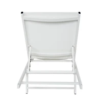 Streamdale White Mesh Chaise Lounge for Outdoor Relaxation and Sunbathing