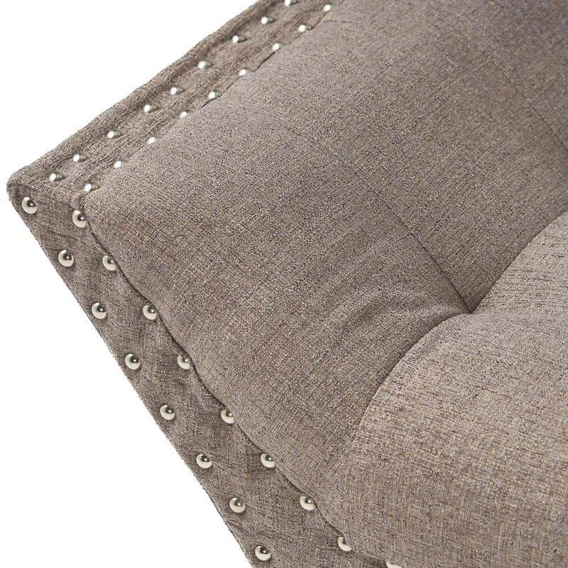 Streamdale Luxe Contemporary Upholstered Ottoman Bench with Splayed Birch Legs