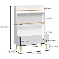 Streamdale Sturdy Kids Bookshelf w/ Storage Bin & Wall Anchor White 2-Tier