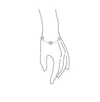 Bling Jewelry Summer Spring Time Two Tone Station Sunflower Daisy Flower Charm Bracelet Yellow Gold Plated Sterling Silver