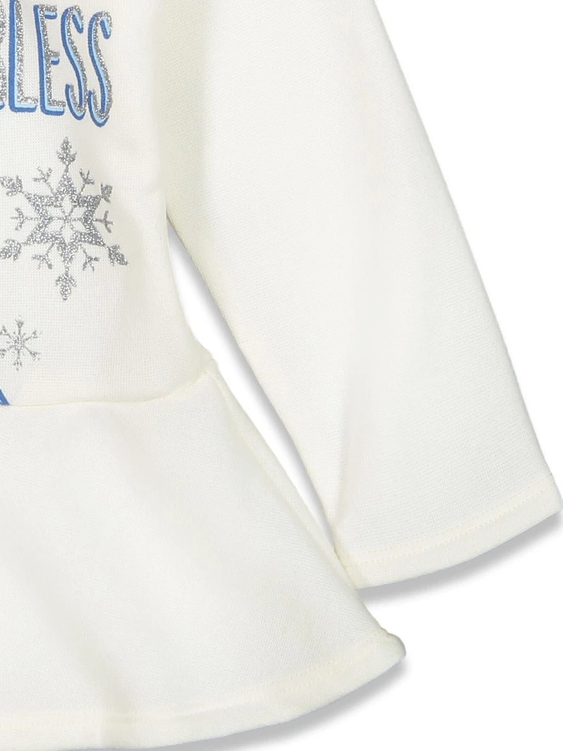 Frozen Big Girls Queen Elsa Fleece Peplum Hoodie and Leggings Outfit Set