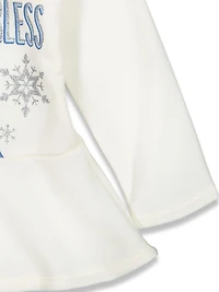 Frozen Big Girls Queen Elsa Fleece Peplum Hoodie and Leggings Outfit Set