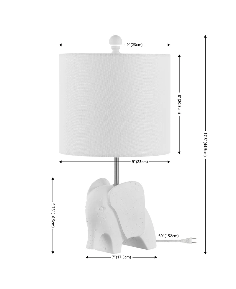 Jonathan Y Koda 17.5" Eclectic Southwestern Resin/Iron Elephant Led Kids' Table Lamp, Yellow