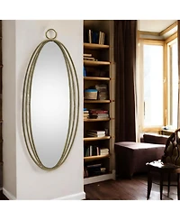 Slickblue Iron Oval Wall Mirror - Elegant and Durable Wall Accent