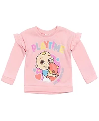 CoComelon Baby Girls Jj Pullover Fleece Sweatshirt and Pants Set to