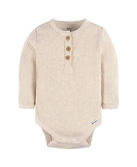 Gerber Baby Girls Henley Long Sleeve Bodysuits, 2-Pack