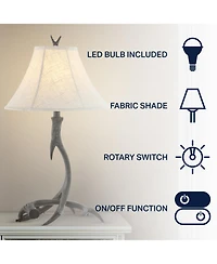 Jonathan Y Antler 27.5" Rustic Resin Led Table Lamp, Beige