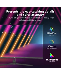 32 inch 2K 2560 x 1440 Qhd 165Hz 1ms Curved Gaming Monitor, Hdmi x 2, Dp x 2, FreeSync