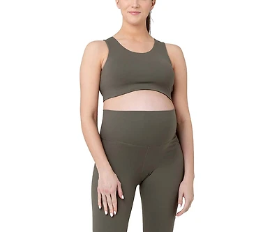 Ripe Maternity Tempo Active Crop Top Khaki