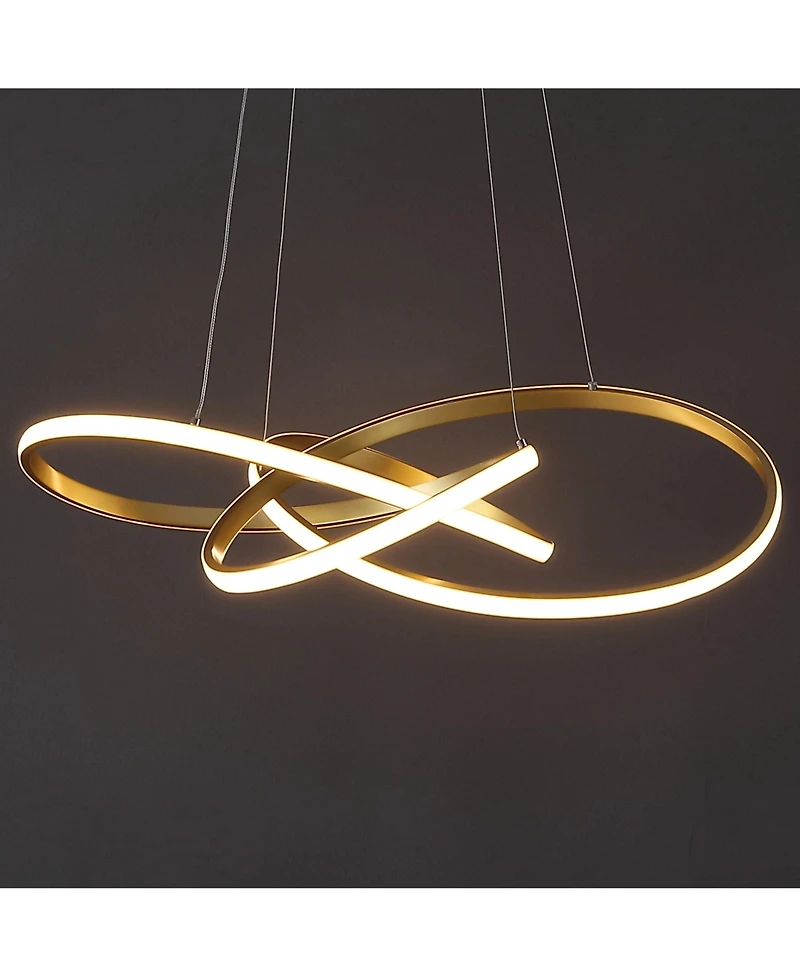 Jonathan Y Alexia 25" Abstract Integrated Led Metal Adjustable Pendant