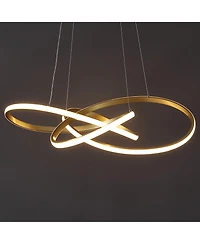 Jonathan Y Alexia 25" Abstract Integrated Led Metal Adjustable Pendant