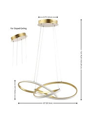 Jonathan Y Alexia 25" Abstract Integrated Led Metal Adjustable Pendant
