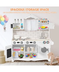 Skonyon Wooden Kids Kitchen with Washing Machine