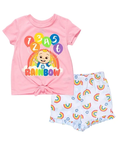 CoComelon Toddler Girls Jj T-Shirt and Shorts Outfit Set to