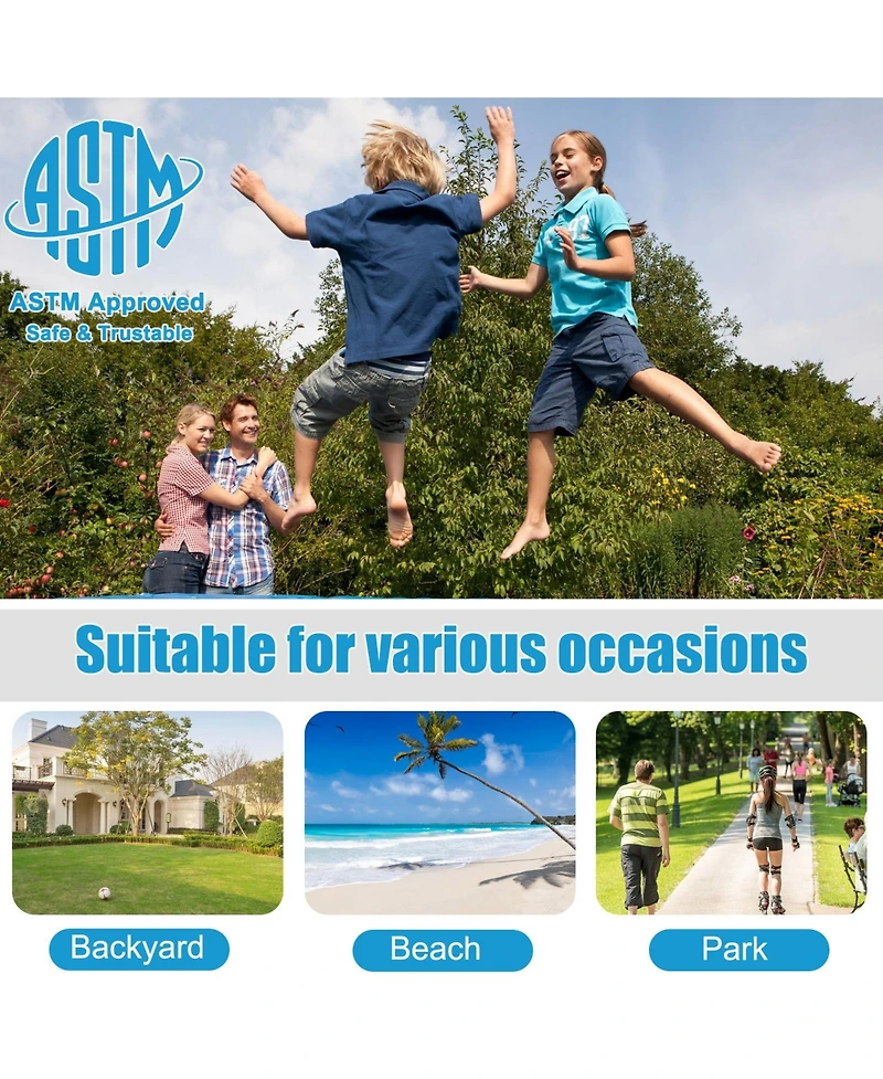 Skonyon 8/10/12/14/15 Feet Outdoor Trampoline Bounce Combo with Safety Closure Net Ladder