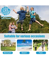 Skonyon 8/10/12/14/15 Feet Outdoor Trampoline Bounce Combo with Safety Closure Net Ladder