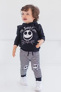 Nightmare Before Christmas Boys Jack Skellington Fleece Pullover Hoodie and Pants Outfit Set