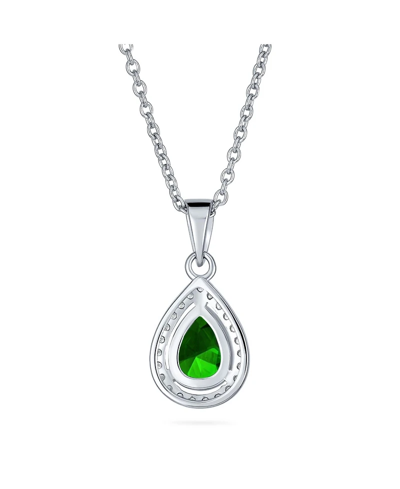 Bling Jewelry Cubic Zirconia Classic Large Cz Teardrop Solitaire Pendant Necklace .925 Sterling Silver