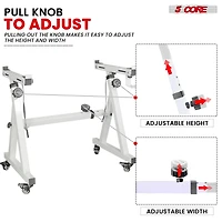 5 Core Keyboard Stand w Wheels Heavy Duty White Height Width Adjustable Z Style Digital Piano Stands Ks Z1 Wh Hd Whls