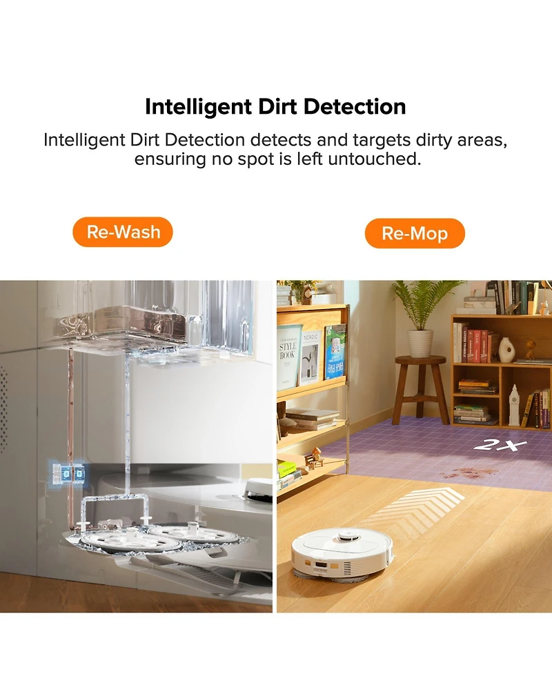 Roborock Qrevo Pro Robot Vacuum and Mop with FlexiArm Design Edge Mopping, Dynamic Hot Water Mop Washing and Auto Mop Drying, Intelligent Dirt Detecti